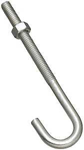 National Hardware 2195BC Series N232-926 J-Bolt, 5/16 in Thread, 3 in L Thread, 5 in L, 160 lb Working Load, Steel, Zinc, Pack of 10