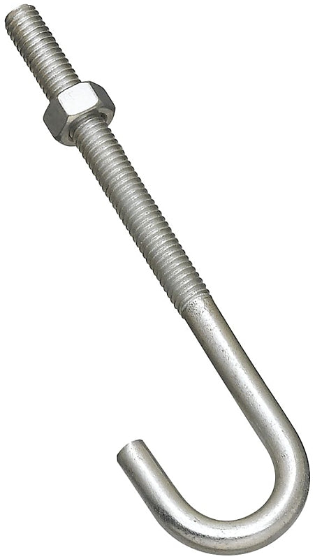 National Hardware 2195BC Series N232-926 J-Bolt, 5/16 in Thread, 3 in L Thread, 5 in L, 160 lb Working Load, Steel, Zinc, Pack of 10