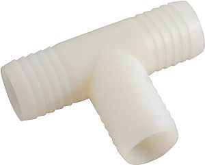 Anderson Metals 53725-1008 Reducing Union Tee, 5/8 x 5/8 x 1/2 in, Barb, Nylon, Pack of 5