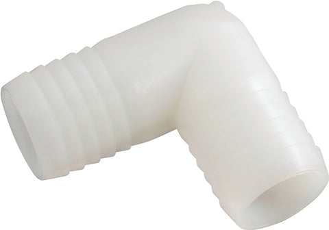 Anderson Metals 53765-06 Hose Elbow, 90 deg Angle, 3/8 in, Barb, Nylon, Pack of 10