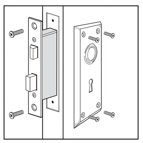 Defender Security E 2294 Mortise Interior Lockset, Polished Brass, Steel