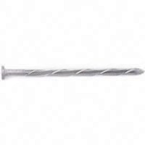 Orgill Bulk Nails 00033262 Log Spike Nail, Steel, Galvanized, Flat Head, Spiral Shank, 50 lb