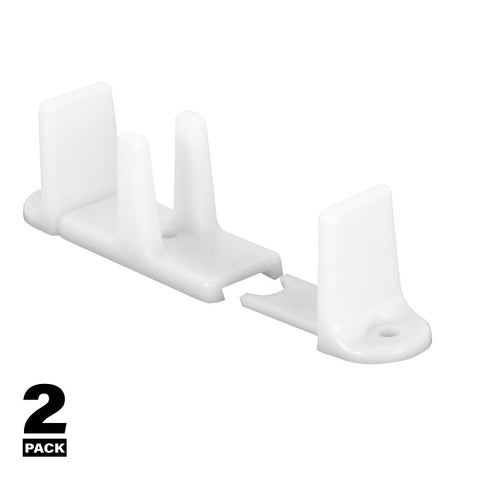 Prime-Line N 6761 Door Guide, 2-1/8 in L x 1-1/4 in H Dimensions, Nylon, White, Floor, 2/PK