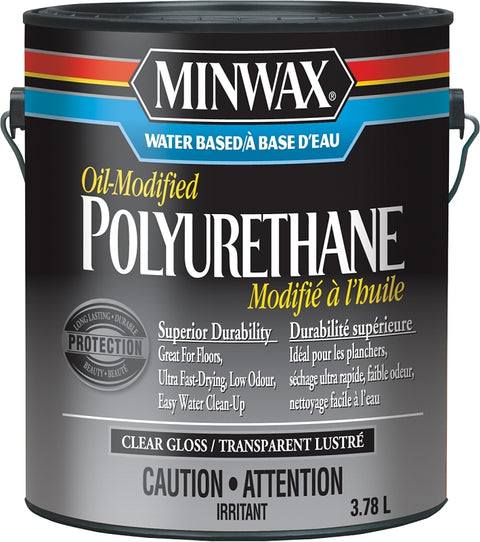 Minwax CM7103100 Oil-Modified Polyurethane, Gloss, Liquid, Clear, 3.78 L, Pack of 2