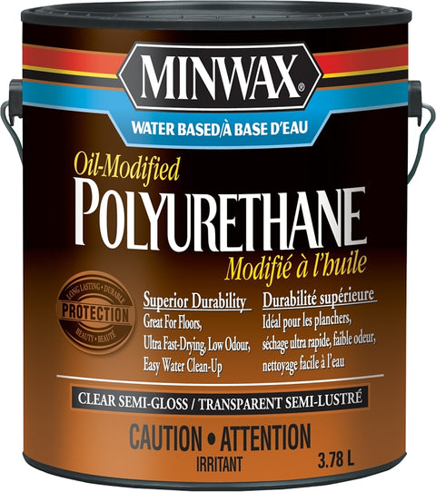 Minwax CM7103200 Oil-Modified Polyurethane, Warm Semi-Gloss, Liquid, Clear, 3.78 L, Pack of 2