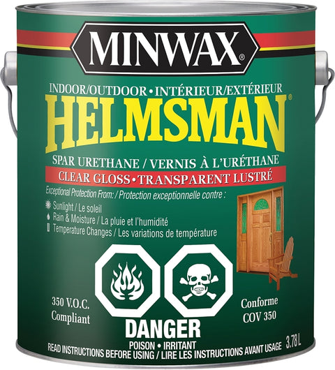 Minwax Helmsman CM1321500 Spar Urethane, Gloss, Clear, Liquid, 3.78 L, Pack of 2