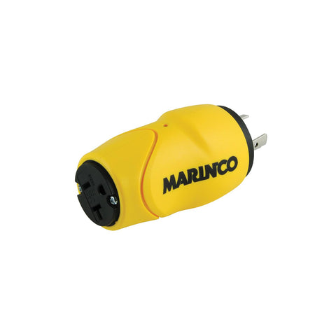 Marinco S30-15 (Old 81A) Straight Adapter Dock Side Male 30A/125V Locking to Boat Side Female 15 or 20A 125V Straight Blade