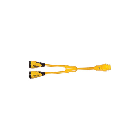 Marinco Y504-2-504 EEL ″Y″ Adapter Dock Side Male 50A 125V Locking to Boat Side Female 2-50A/125V Locking With Sealing Collar System