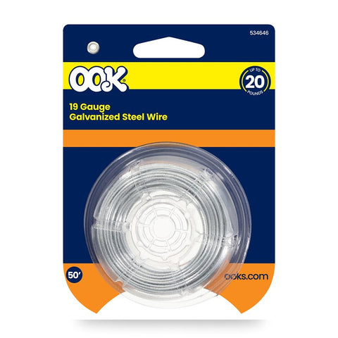 Hillman 50132 Utility Wire, 50 ft L, 19, Galvanized Steel