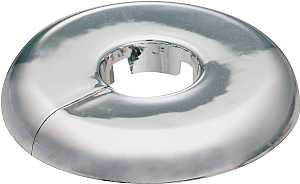 Plumb Pak PP811-31 Floor and Ceiling Plate, 3-1/2 in OD, For: 1 in Iron Pipes, Plastic, Chrome