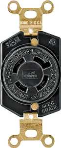 Eaton Wiring Devices L1420R Single Receptacle, 3 -Pole, 125/250 V, 20 A, Back and Side Wiring, NEMA: NEMA L14-20