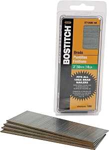 Bostitch BT1350B-1M Nail, Glue Collation, 2 in L, 18 Gauge, Steel, Coated, Brad Head, Smooth Shank, 1000/PK, Pack of 10