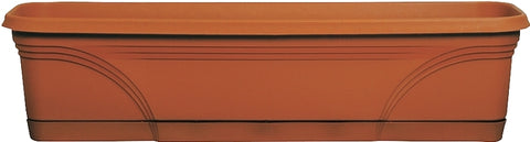 Southern Patio MB2412TC Planter, 7-1/4 in H, 23.88 in W, 7.88 in D, Window Box, Plastic, Terracotta