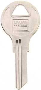 Hy-Ko 11010AP1 Key Blank, Brass, Nickel, For: Chicago Cabinet, House Locks and Padlocks, Pack of 10