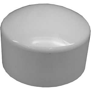 Genova 300 Series 30154 Pipe Cap, 4 in, Slip Joint, White, SCH 40 Sche ...