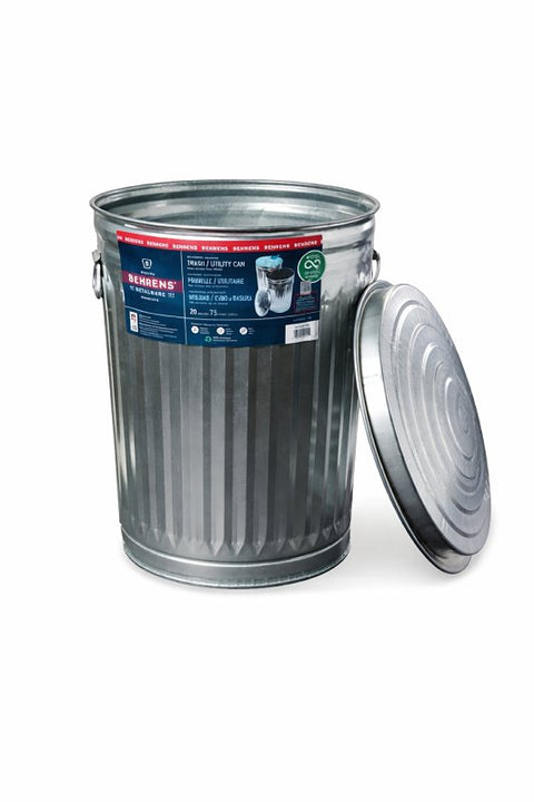 Behrens 1211 Trash Can, 20 gal Capacity, Steel