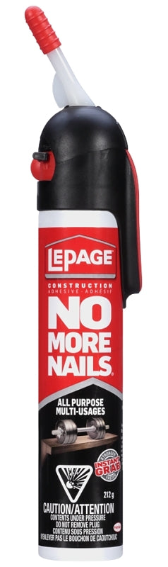 LePage No More Nails 2047901 All Purpose Adhesive, White, 266 mL, Cartridge