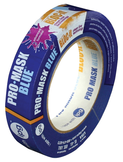 IPG 9531-1 Masking Tape, 60 yd L, 0.94 in W, Crepe Paper Backing, Blue