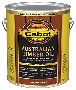 Cabot 140.0003460.007 Australian Timber Oil, Jarrah Brown, Liquid, 1 gal, Can, Pack of 4