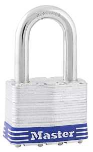 Master Lock 5DLF Padlock, Keyed Different Key, 3/8 in Dia Shackle, 1-1/2 in H Shackle, Boron Alloy Shackle, Steel Body