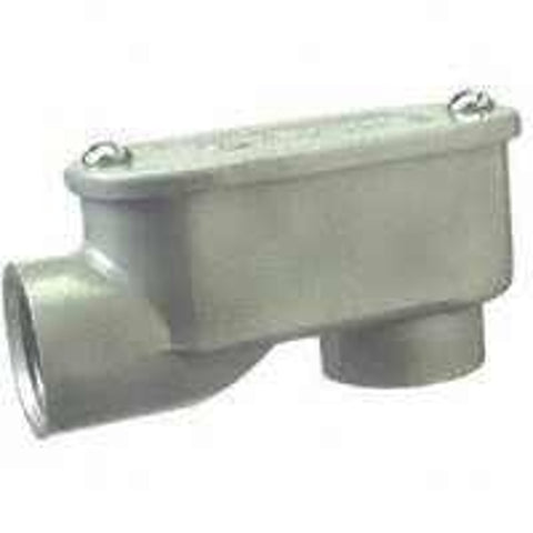 Halex 59505 Rigid Service Entrance Elbow, 1/2 in, Threaded, Aluminum, 1.41 in H x 1.63 in W x 3.28 in D, Each