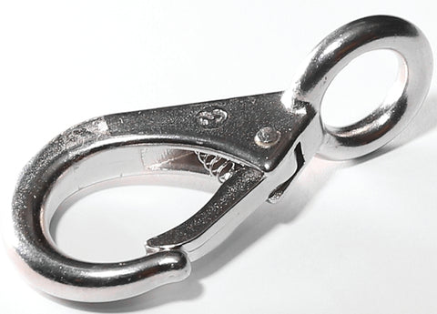 Baron 249S-1 Rigid Eye Snap, 5/8 in, 440 lb Working Load, Stainless Steel, Nickel-Plated