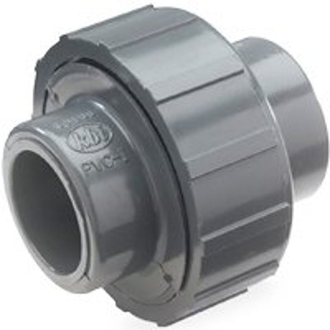 Smith-Cooper 8122 Series 02938122L Pipe Union, 1-1/4 in, Slip, PVC, Gray, SCH 80 Schedule, 100 psi Pressure