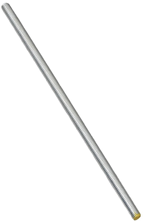 National Hardware N179-606 Threaded Rod, 3/8-16 Thread, 72 in L, A Grade, Steel, Zinc, UNC Thread