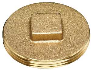 Oatey 42372 Cleanout Pipe Plug, 3 in, Raised Head, Brass