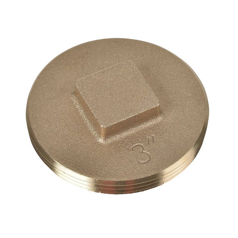 Oatey 42372 Cleanout Pipe Plug, 3 in, Raised Head, Brass