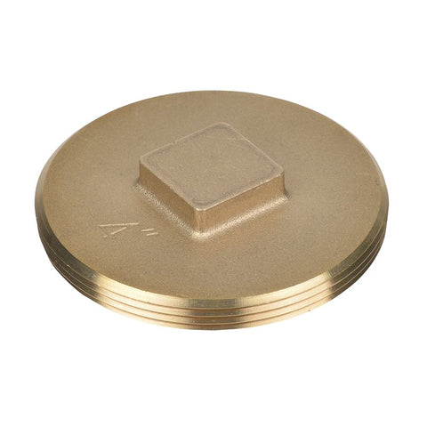 Oatey 42374 Cleanout Pipe Plug, 4 in, MNPT, Raised Head, Brass