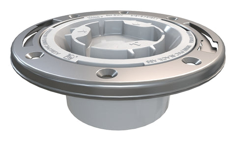 Oatey 43553 Closet Flange, 2.53 in H Dimensions, 3, 4 in Connection, PVC, White, For: Most Toilets