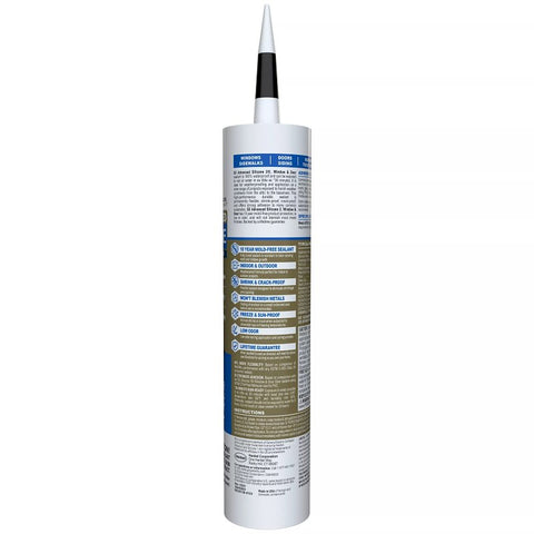 GE Advanced Silicone 2 2813670 Window & Door Sealant, Black, 24 hr Curing, 10.1 fl-oz Cartridge, Pack of 12