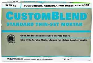 Custom CBTSW50 Thin-Set Mortar, White, Powder, 50 lb Bag, 85 to 95 sq-ft Coverage Area