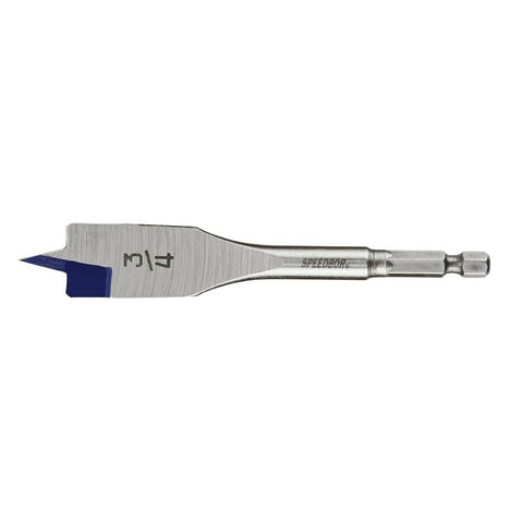 Irwin 87912 Spade Drill Bit, 3/4 in Dia, 4 in OAL, Flat Flute, 1/4 in Dia Shank, Hex Shank