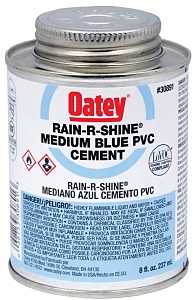 Oatey 30891 Solvent Cement, 8 oz Can, Liquid, Blue