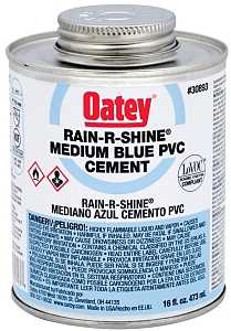 Oatey 30893 Solvent Cement, 16 oz Can, Liquid, Blue