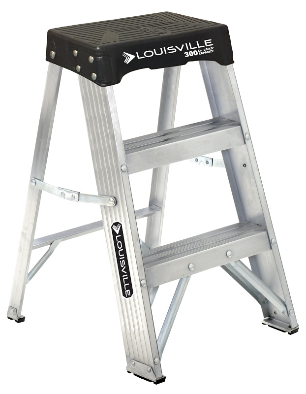 Louisville AS3002 Step Ladder, 105 in Max Reach H, 1-Step, 300 lb, Typ ...