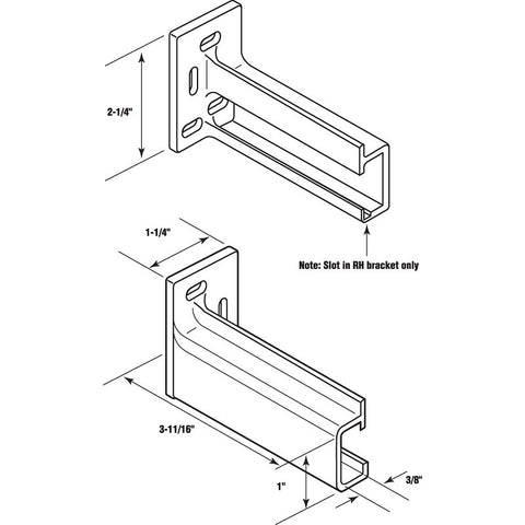 Prime-Line R 7265 Drawer Track Backplate, Nylon, Raw, Pack of 6