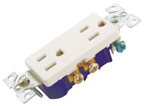 RECPT DUPLEX STD DECR 15A WHT