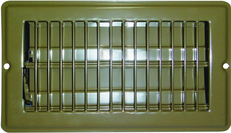 Shell Register US Hardware V-102B Floor Register, 4 in W, 8 in H, 9/16 in L, Steel, B ...
