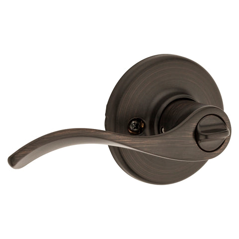 Kwikset 300BL 11PCP Privacy Lever, Turnbutton Lock, Venetian Bronze, Zinc, Residential, Reversible Hand, 3 Grade