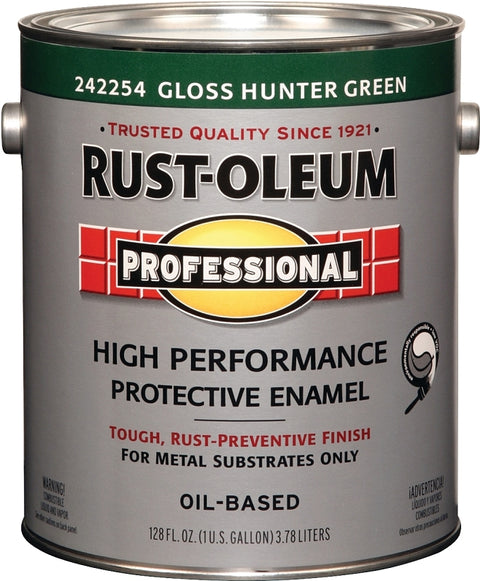 Professional 242254 Enamel Paint, Oil, Gloss, Hunter Green, 1 gal, Can, 255 to 435 sq-ft/gal Coverage Area, Pack of 2