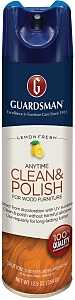 Guardsman 460300 Wood Furniture Polish, 12.5 oz, Aerosol, Lemon Fresh