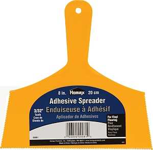 Homax 81 Adhesive Spreader Knife, Notched Blade, Polystyrene Blade, Polystyrene Handle, Reinforced Handle