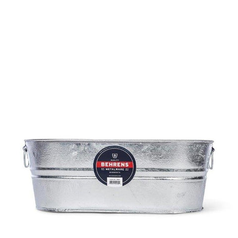 Behrens 0-0V Wash Tub, 5.5 gal, Steel, Silver, Textured