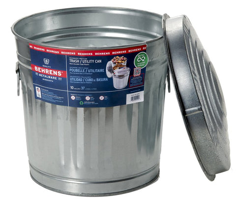 Behrens 6210 Trash Can, 10 gal Capacity, Steel