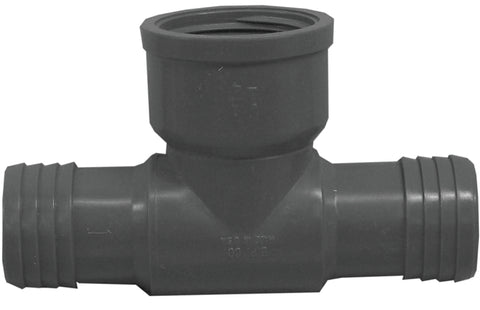 Boshart UPVCFRT-121205 Combination Reducing Pipe Tee, 1-1/4 x 1/2 in, Insert x FIP, Polyethylene, Black