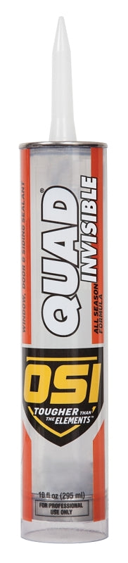 OSI QUAD INVISIBLE 1896952 Sealant, Clear, -20 to 200 deg F, 9.5 oz Cartridge