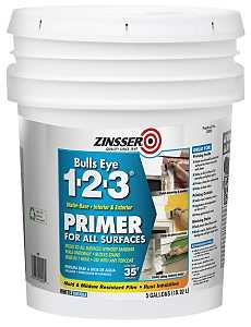 Zinsser 02000 Primer, 450 sq-ft/gal Coverage Area, White, 5 gal